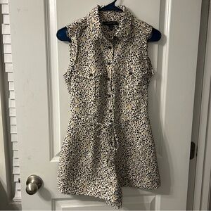 Banana Republic Sleeveless Utility Jumper in Leopard Print Size 0P